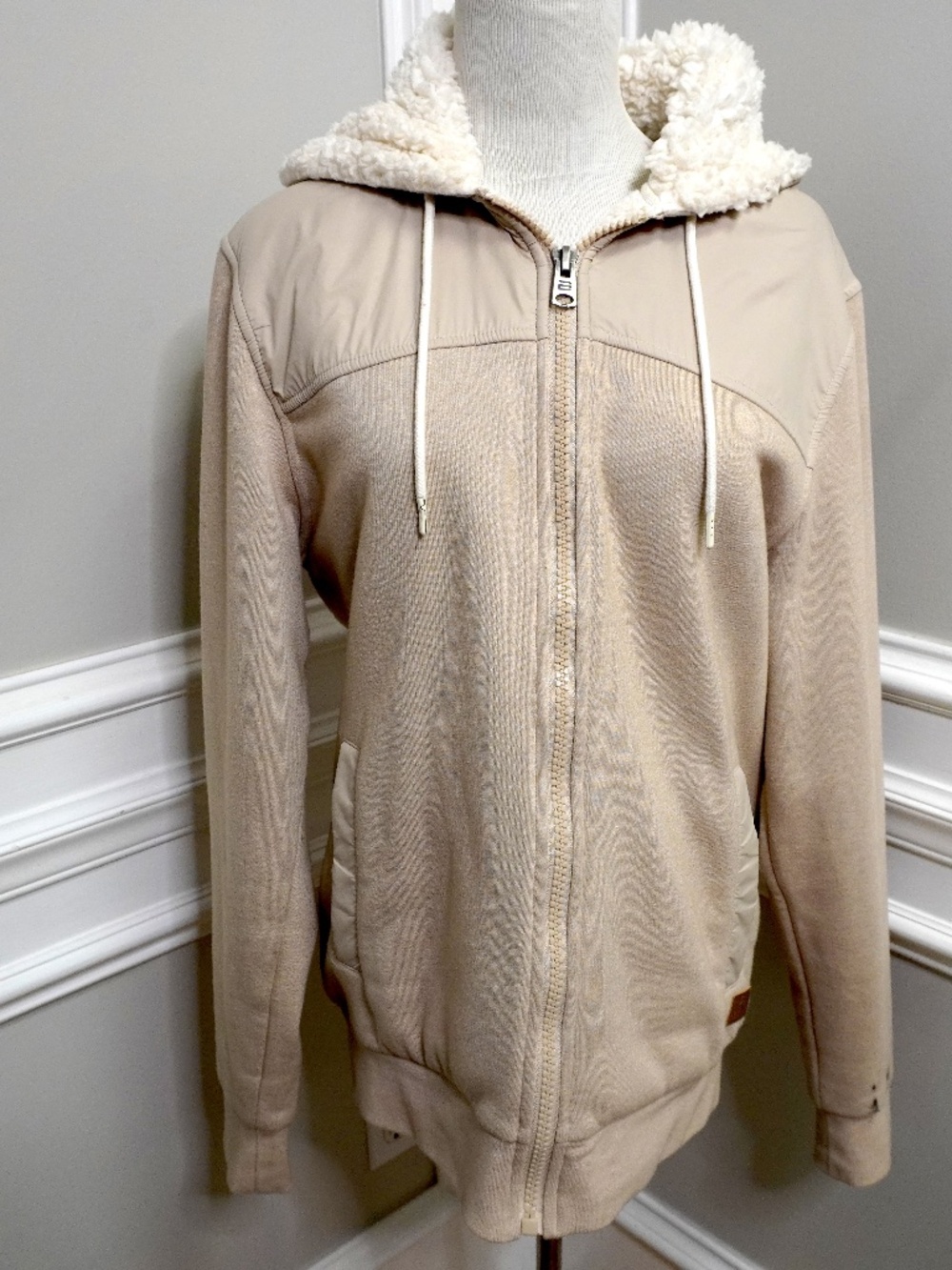 BUFFALO David Bitton Zipper Sherpa Lined Hoodie Jacket, Size M